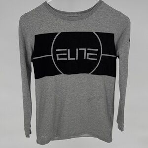 Nike The Nike Tee boys long sleeve gray t-shirt ELITE size L Dri-Fit.